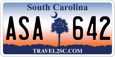 SC license plate ASA642