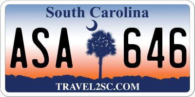 SC license plate ASA646