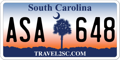 SC license plate ASA648