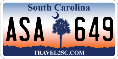 SC license plate ASA649