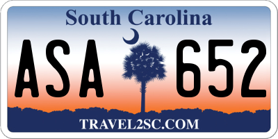SC license plate ASA652