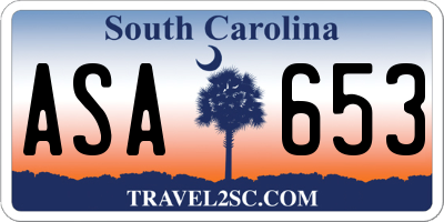 SC license plate ASA653
