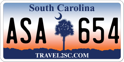 SC license plate ASA654