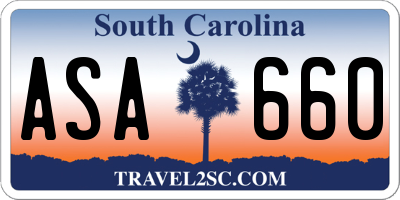 SC license plate ASA660