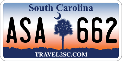 SC license plate ASA662