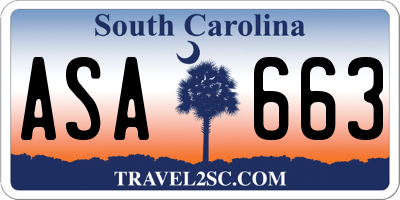 SC license plate ASA663