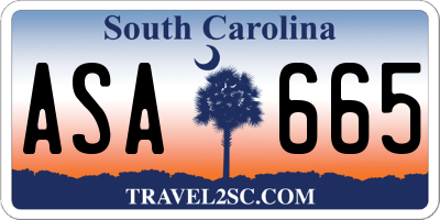 SC license plate ASA665