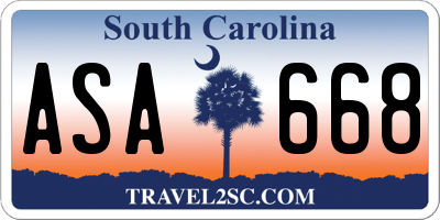 SC license plate ASA668