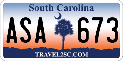 SC license plate ASA673