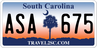 SC license plate ASA675