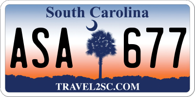 SC license plate ASA677