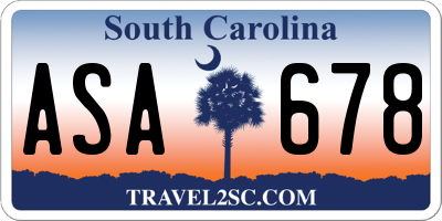 SC license plate ASA678