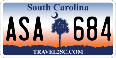 SC license plate ASA684
