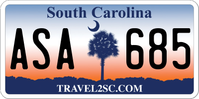 SC license plate ASA685