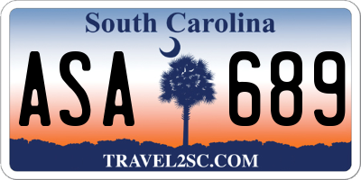 SC license plate ASA689