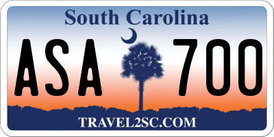 SC license plate ASA700