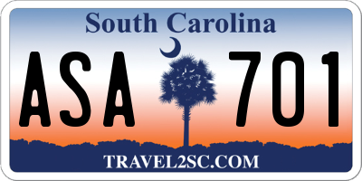 SC license plate ASA701
