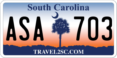 SC license plate ASA703