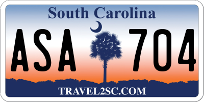SC license plate ASA704