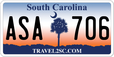 SC license plate ASA706