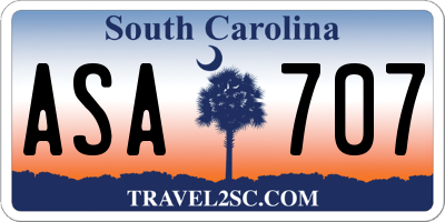 SC license plate ASA707