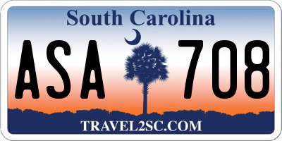 SC license plate ASA708