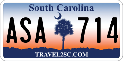 SC license plate ASA714