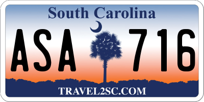 SC license plate ASA716