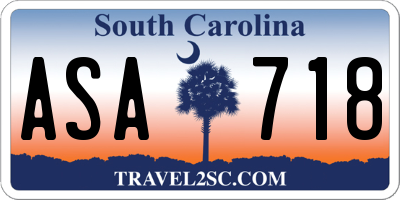SC license plate ASA718
