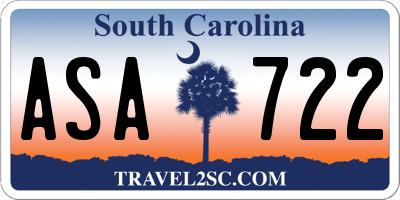 SC license plate ASA722