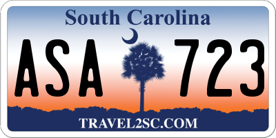 SC license plate ASA723