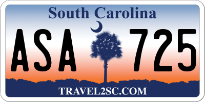 SC license plate ASA725