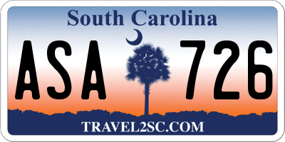 SC license plate ASA726