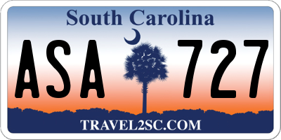 SC license plate ASA727