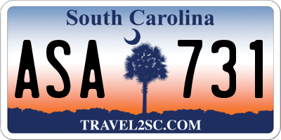SC license plate ASA731