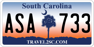 SC license plate ASA733