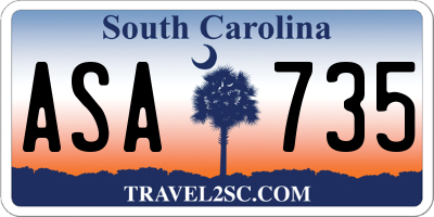 SC license plate ASA735
