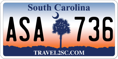 SC license plate ASA736