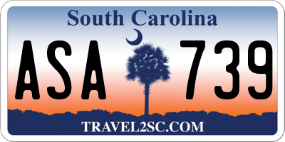 SC license plate ASA739
