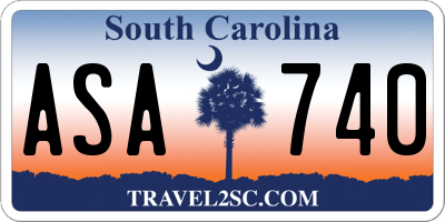 SC license plate ASA740