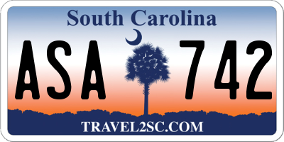 SC license plate ASA742