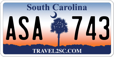 SC license plate ASA743
