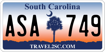 SC license plate ASA749