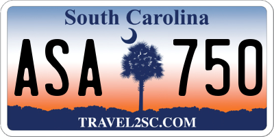 SC license plate ASA750