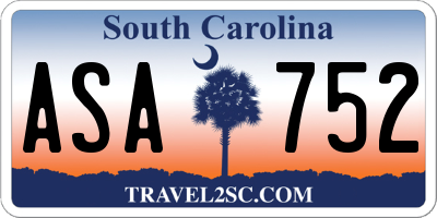SC license plate ASA752