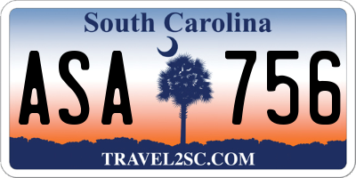 SC license plate ASA756