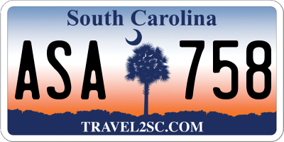 SC license plate ASA758