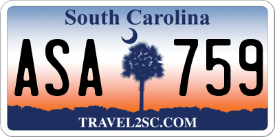 SC license plate ASA759