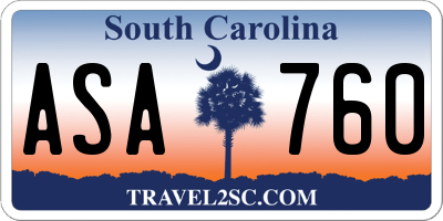 SC license plate ASA760