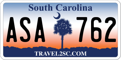 SC license plate ASA762